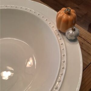 Nora Fleming THANKSGIVING Mini ~ PUMPKIN SPICE Plate Charm ~ Retired